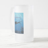 シャークダイビングスキューバダイバー フロストグラスビールジョッキ (正面左)