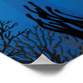 シャークダイビングスキューバダイバー ポスター (角)