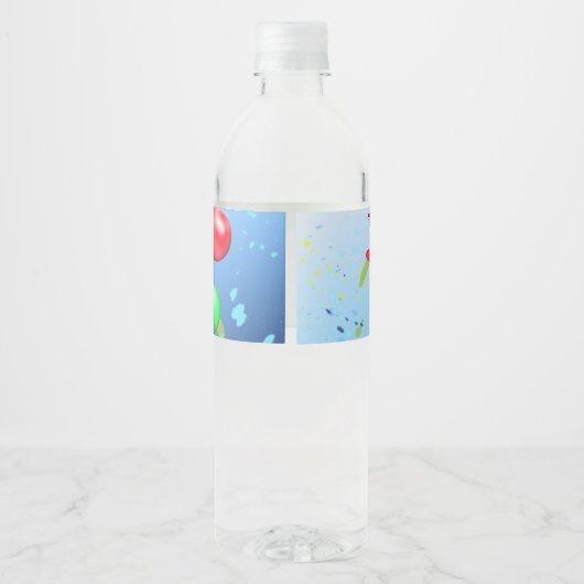 シャークテーマフィンタスティック子供の誕生日 ペットボトルラベル (裏面)