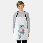 シャークトランプのポーカーでトランプのポーカーカード エプロン (着用した状態)