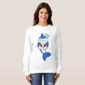 シャークトランプのポーカーでトランプのポーカーカード スウェットシャツ (正面フル)