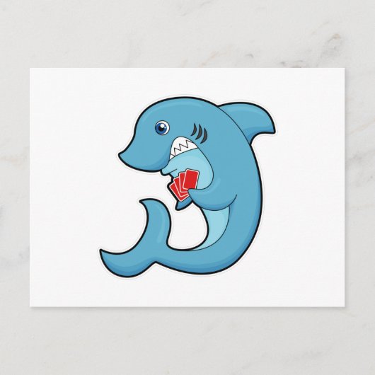 シャークトランプのポーカーでトランプのポーカーカード ポストカード (正面)