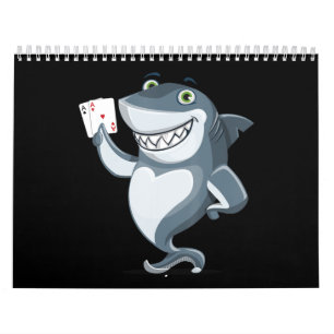 シャークトランプのポーカープレイヤー – おもしろい Shark Gives カレンダー