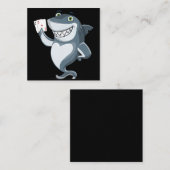 シャークトランプのポーカープレイヤー – おもしろい Shark Gives スクエア名刺 (正面/裏面)