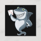 シャークトランプのポーカープレイヤー – おもしろい Shark Gives スクエア名刺 (正面)