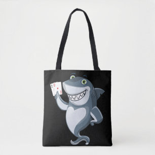 シャークトランプのポーカープレイヤー – おもしろい Shark Gives トートバッグ