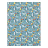 シャークトレンディーザシーグリーンバックグラウンドテーマ テーブルクロス (正面)