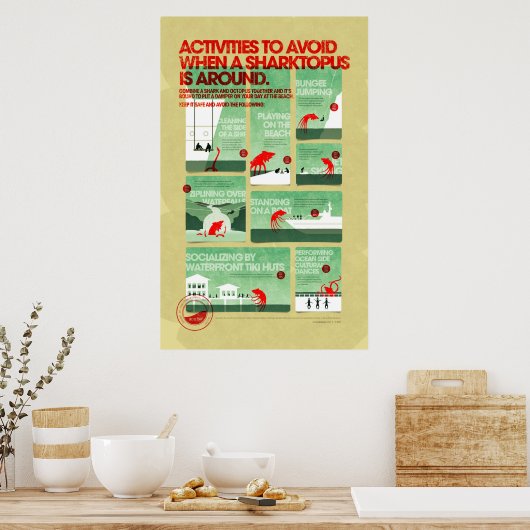 シャークトープス安全ポスター ポスター (キッチン)