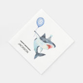 シャークナプキンス – 編集可能番号 – 誕生日ナプキンス スタンダードランチョンナプキン (角)