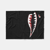 シャークノーズアートグリーンウィイ軍隊飛行機 フリースブランケット (正面(横))