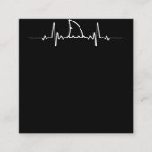 シャークハートビートサメ好きのヒレ海動物 スクエア名刺 (正面)