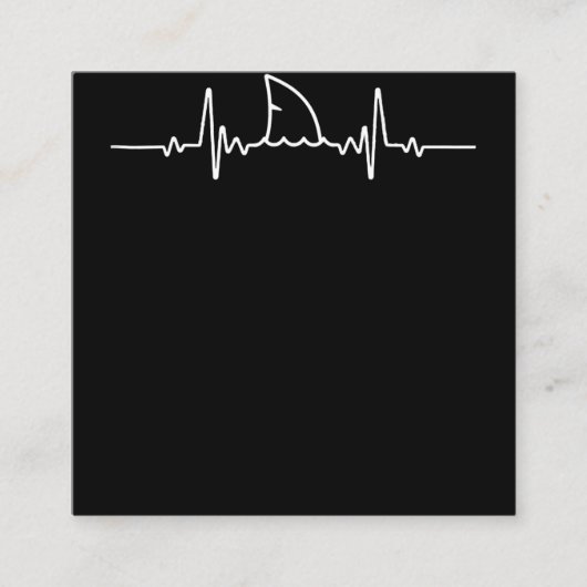 シャークハートビートサメ好きのヒレ海動物 スクエア名刺 (正面)