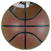 シャークバイトが茶色の背景でパーソナライズ バスケットボール (右)