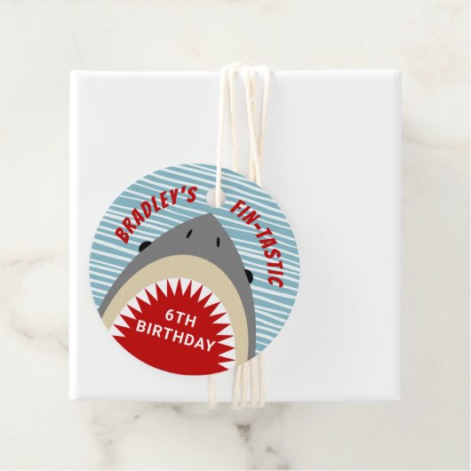 シャークバイトエイジバースデーパーティーメッセージカード フェイバータグ (インサイチュ)