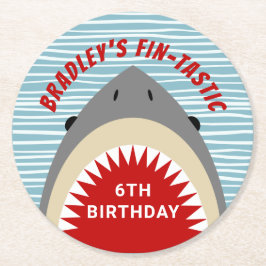 シャークバイトエイジバースデーパーティー ラウンドペーパーコースター
