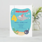 シャークバイト第四誕生日招待状 招待状 (スタンド正面)