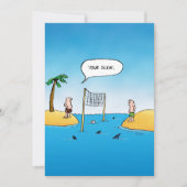 シャークバレーボールおもしろい漫画フラットカード (正面)