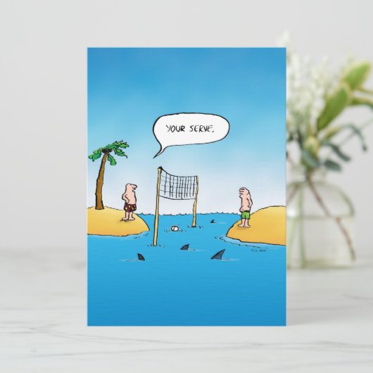 シャークバレーボールおもしろい漫画フラットカード (スタンド正面)