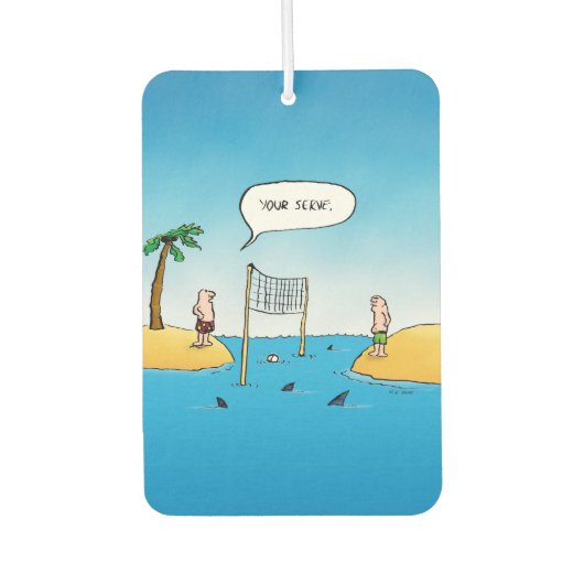 シャークバレーボールおもしろい漫画 カーエアーフレッシュナー (正面)