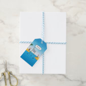 シャークバレーボールおもしろい漫画 ギフトタグ (より糸付き)