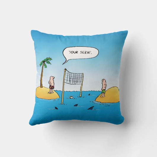 シャークバレーボールおもしろい漫画 クッション (裏面)
