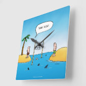 シャークバレーボールおもしろい漫画 スクエア壁時計 (傾斜)