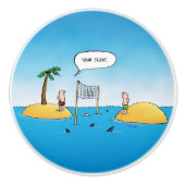 シャークバレーボールおもしろい漫画 セラミックノブ (正面)