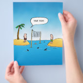 シャークバレーボールおもしろい漫画 チラシ (手)