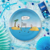 シャークバレーボールおもしろい漫画 ペーパープレート (パーティー)