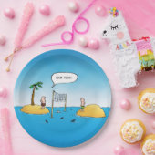 シャークバレーボールおもしろい漫画 ペーパープレート (パーティー)