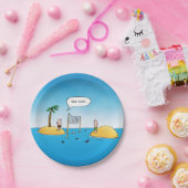 シャークバレーボールおもしろい漫画 ペーパープレート (パーティー)