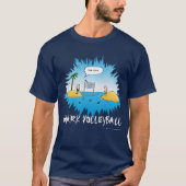シャークバレーボールおもしろい漫画 Tシャツ (正面)