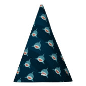 シャークパターン（の模様が）ある誕生日パーティー パーティーハット (右)