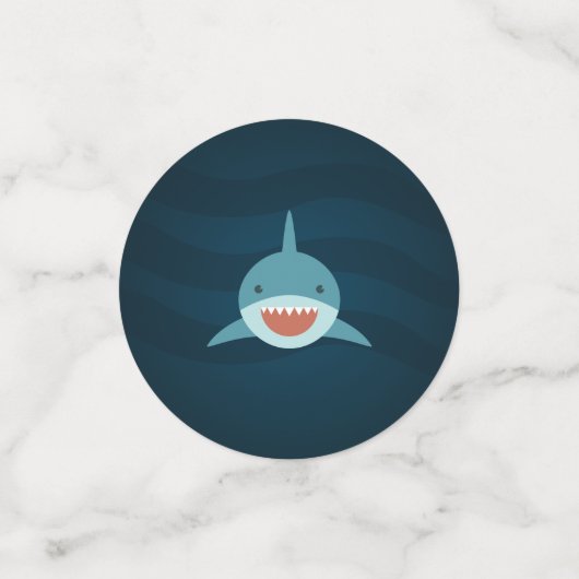 シャークパーソナライズされたテーマ誕生会 コンフェッティ (スモール正面)