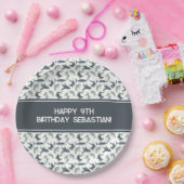 シャークパーソナライズされた紙プレート | ザメの水色 ペーパープレート (パーティー)