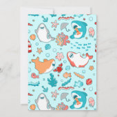 シャークパーソナライズされた誕生日パーティー 招待状 (裏面)