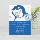シャークパーティーボーイ誕生日 招待状 (スタンド正面)