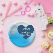 シャークファーストバースデーパーティー紙プレート ペーパープレート (パーティー)