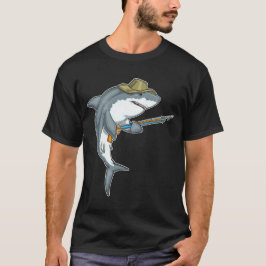 シャークフィッシャーハーポオン魚釣り Tシャツ