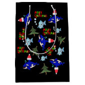 シャークフィッシュクリスマス抱き枕 ミディアムペーパーバッグ (正面)