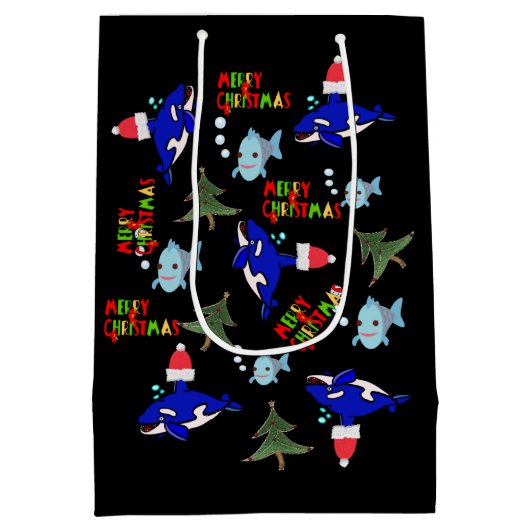 シャークフィッシュクリスマス抱き枕 ミディアムペーパーバッグ (裏面)