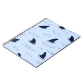 シャークフィンのシームレスパターン。 ノートブック (左側)