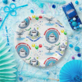 シャークフィンタスティックプールパーティー子供の誕生日 ペーパープレート (パーティー)