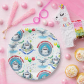 シャークフィンタスティックプールパーティー子供の誕生日 ペーパープレート (パーティー)