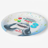 シャークフィンタスティック子供の誕生日 ペーパープレート (アングル)