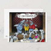 シャークフォークシおもしろいーガーギフトティー&カード ポストカード (正面/裏面)