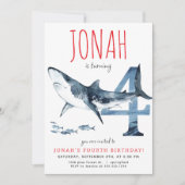 シャークフォー誕生日招待状 招待状 (正面)