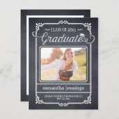 シャークフレーム卒業発表/招待状 インビテーションポストカード (正面/裏面)