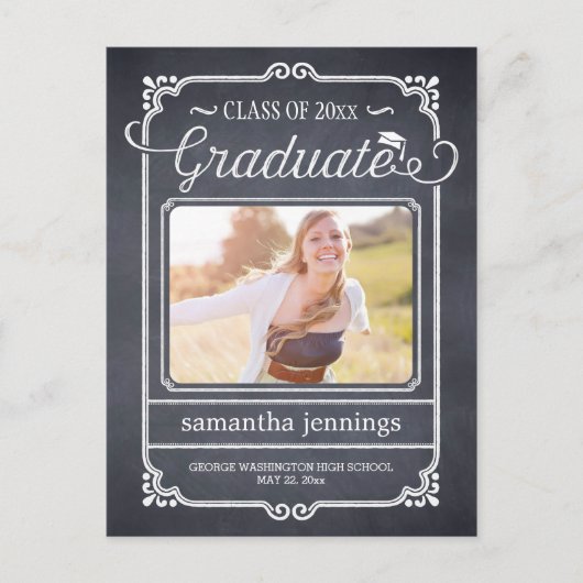 シャークフレーム卒業発表/招待状 インビテーションポストカード (正面)