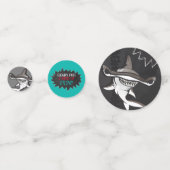 シャークブラック&ティール（緑がかった色）迷彩模様バルーン コンフェッティ (正面)